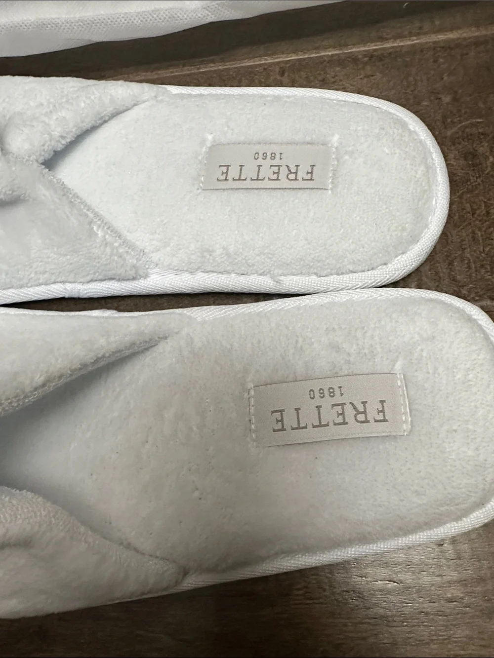 Frette 1860 luxury White Terry Open-Back Spa Slippers